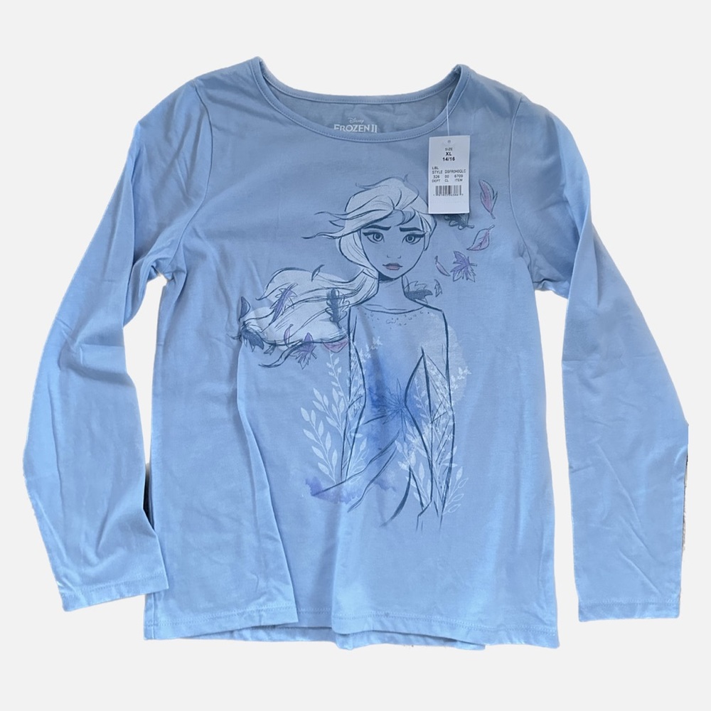 NEW! Disney Ana & Elsa (Frozen) Long Sleeve Graphic Top